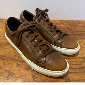 To Boot New York Pescara Leather Sneakers Burnished Tan Size 10.5 Luxe Designer